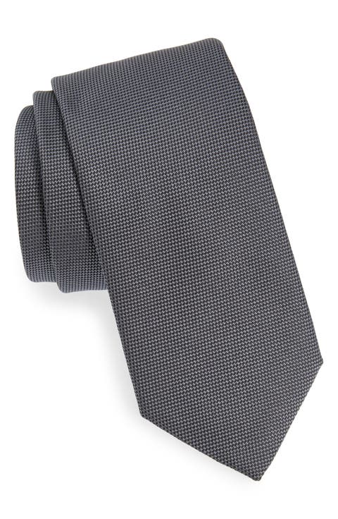Solid Black Silk Tie