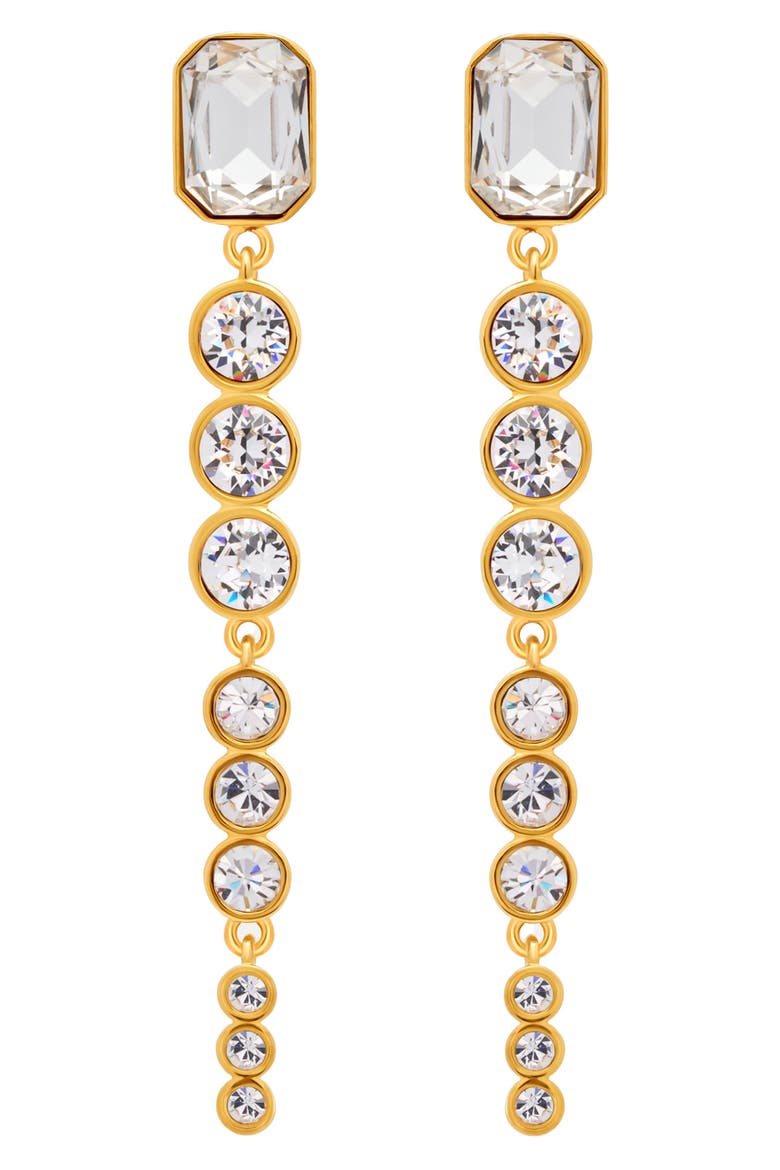 Cascading Rhinestone Drop Earrings, Main, color, CRYSTAL