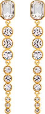 Oscar de la Renta Cascading Rhinestone Drop Earrings