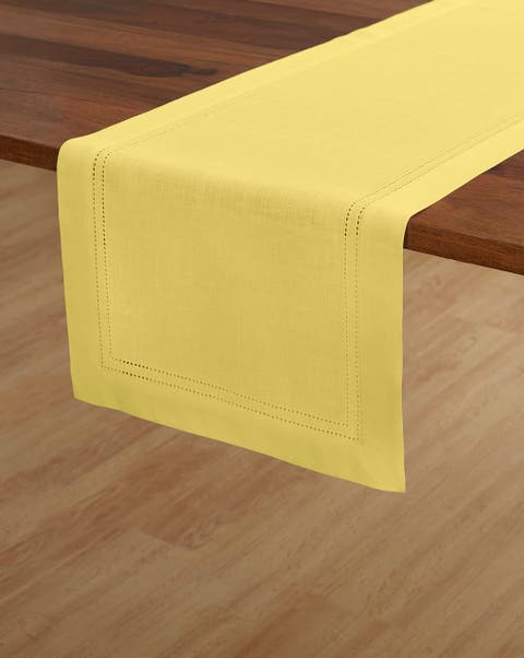 Linen Table Runner - Linen Double Hemstitch