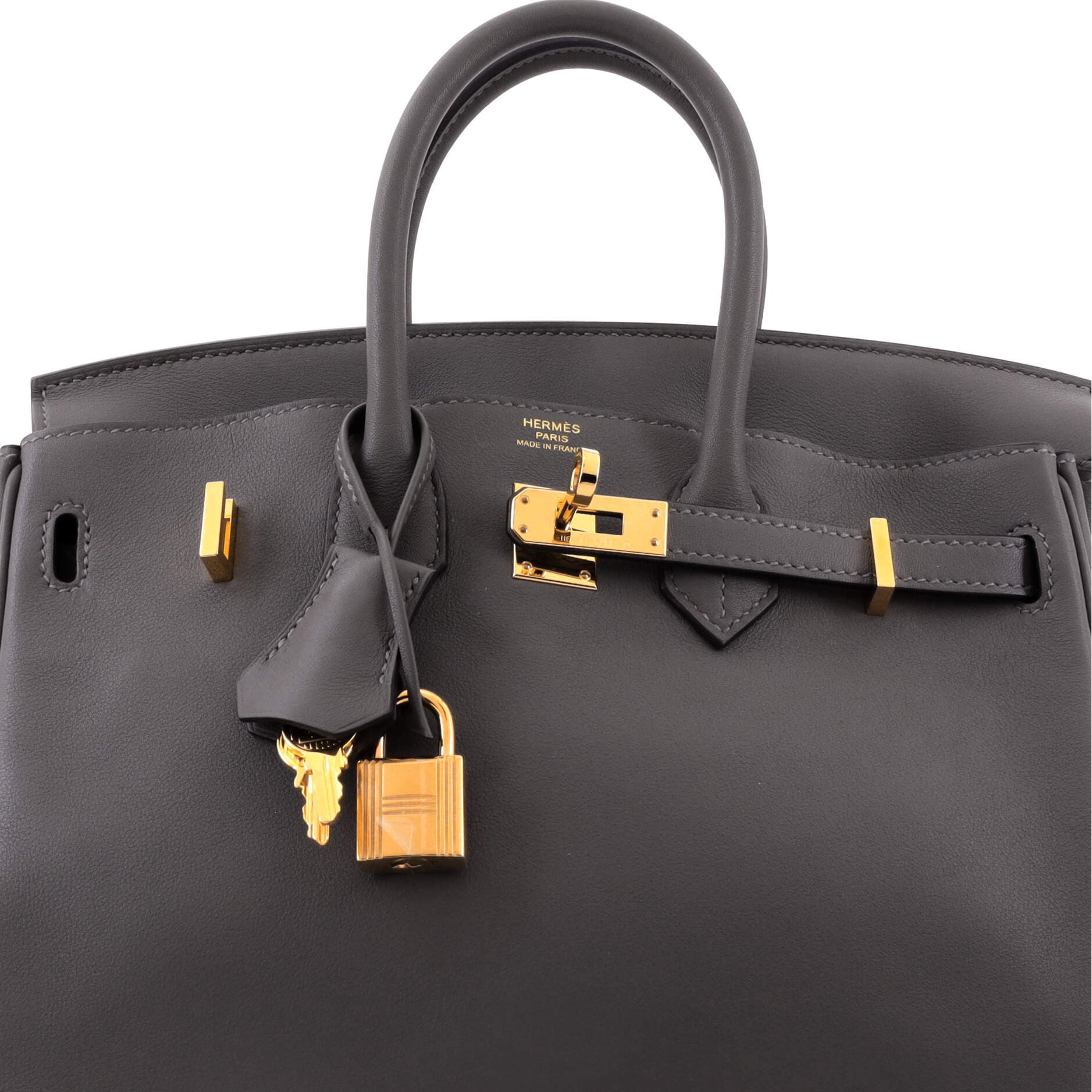 Birkin Handbag Grey Swift with Gold Hardware 25, Alternate, color, Grey