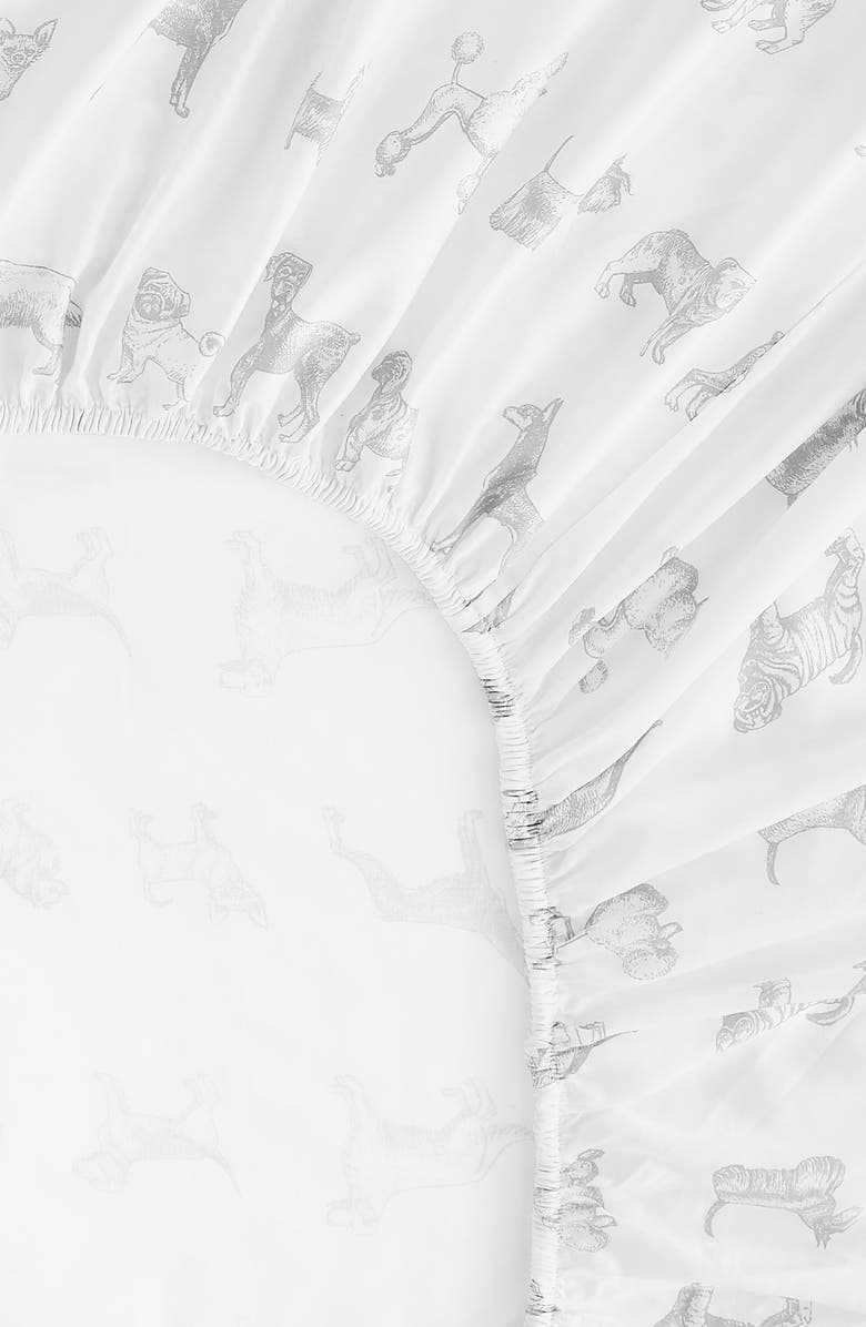 MELANGE HOME Dog 400 Thread Count Cotton Sheet Set, Alternate, color, Grey