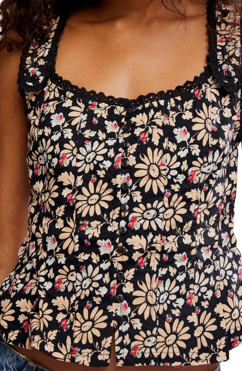 Free People Bridgette Corset Peplum Top, Alternate, color, Black Combo