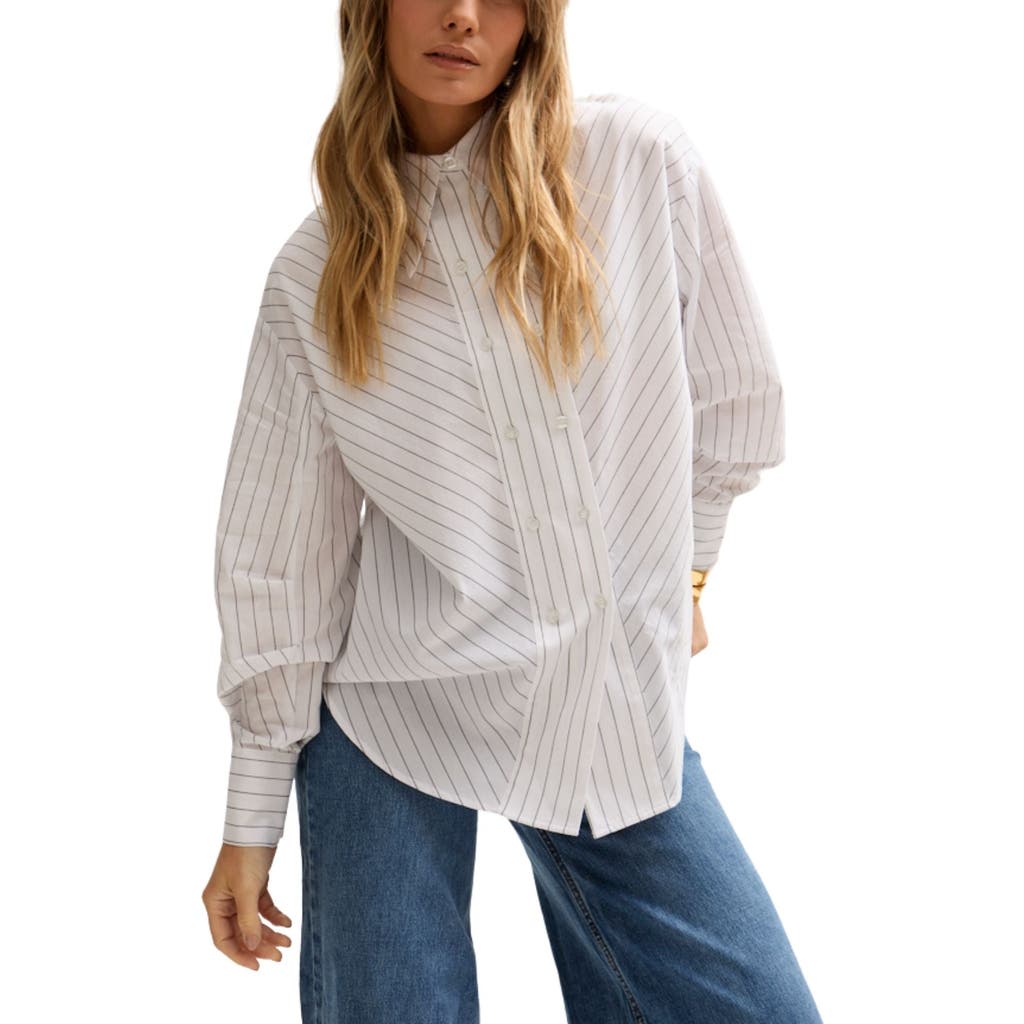 Lily And Lionel Dapper Double Placket Stripe Shirt In Multi