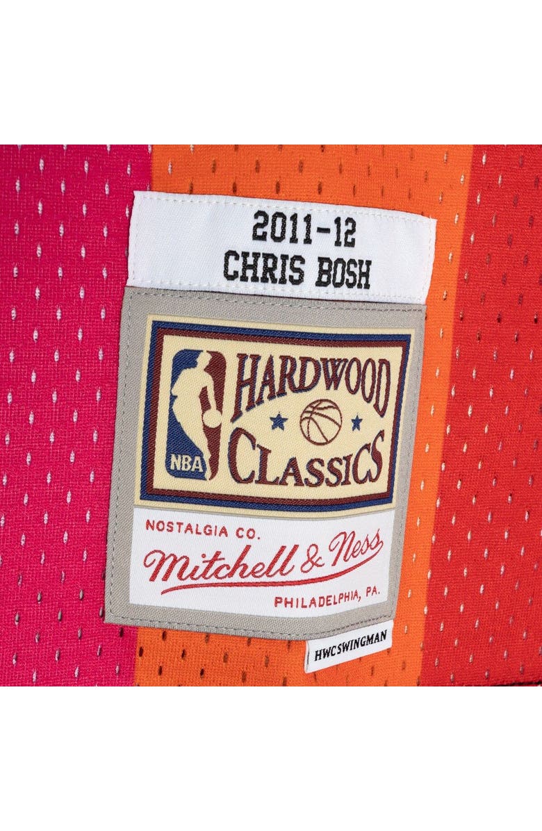 Mitchell & Ness Men's Mitchell & Ness Chris Bosh Black/Red Miami Heat Hardwood Classics 2011/12 Split Swingman Jersey, Alternate, color, 