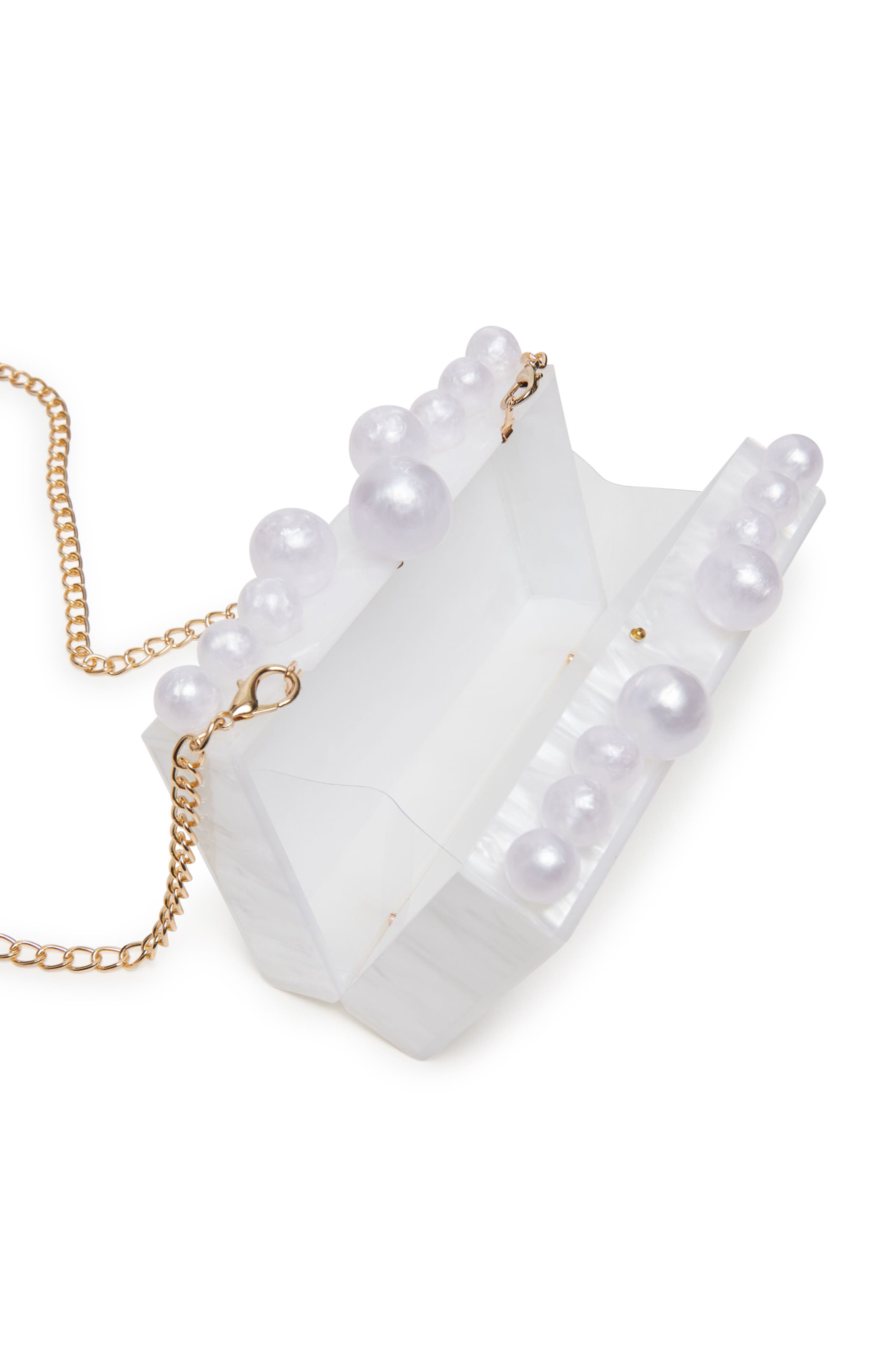 Dolce Vita Acrylic Box Clutch, Alternate, color, Pearl