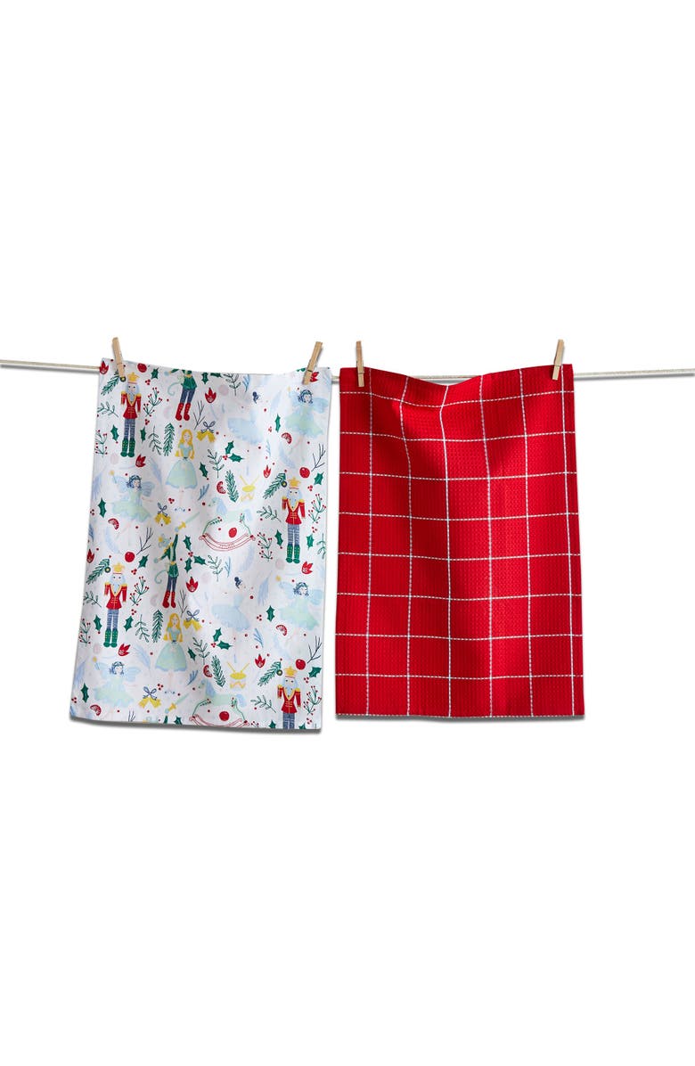 tag Nutcracker Dishtowel Set of 2 Multicolor Cotton Kitchen Towels, Main, color,