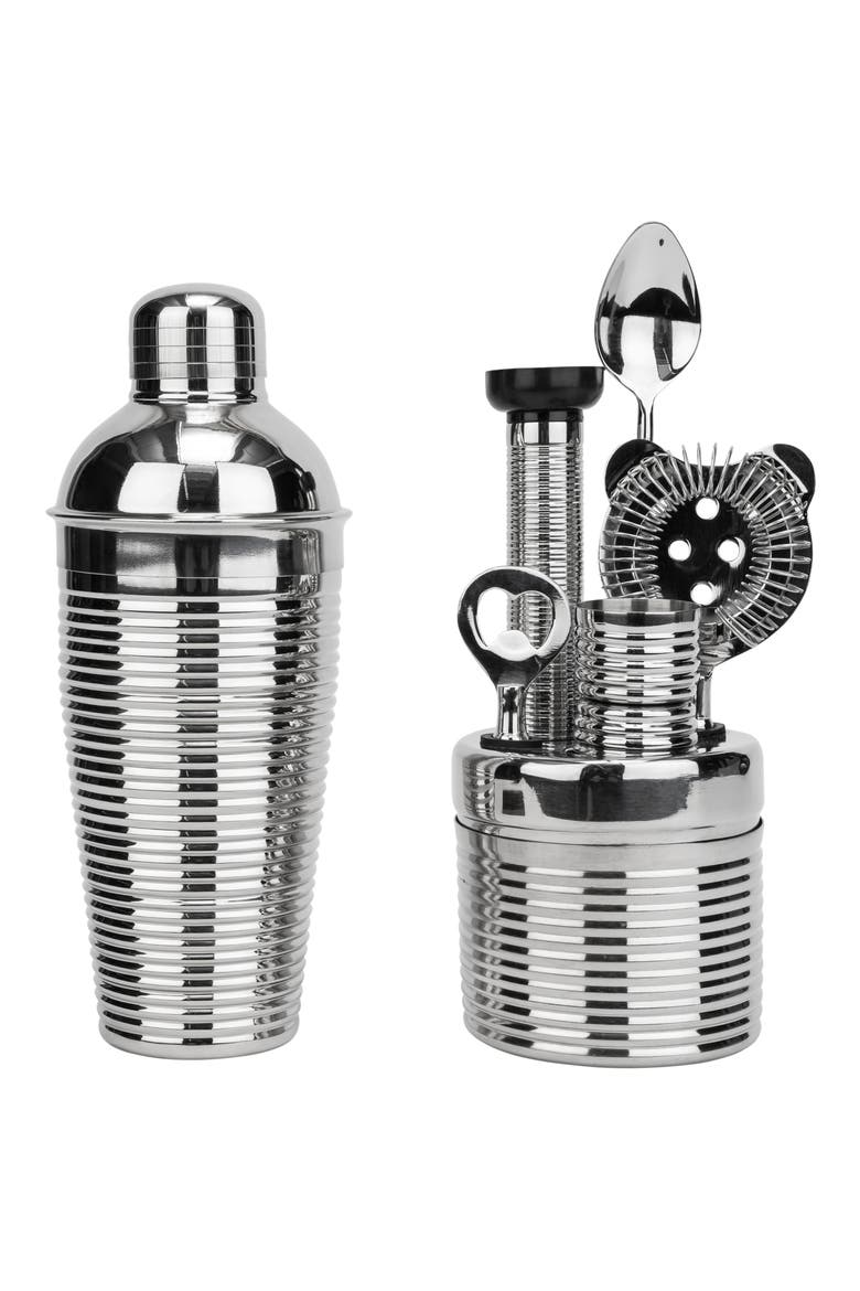 7-Piece Cocktail Bar Set, Alternate, color, SILVER