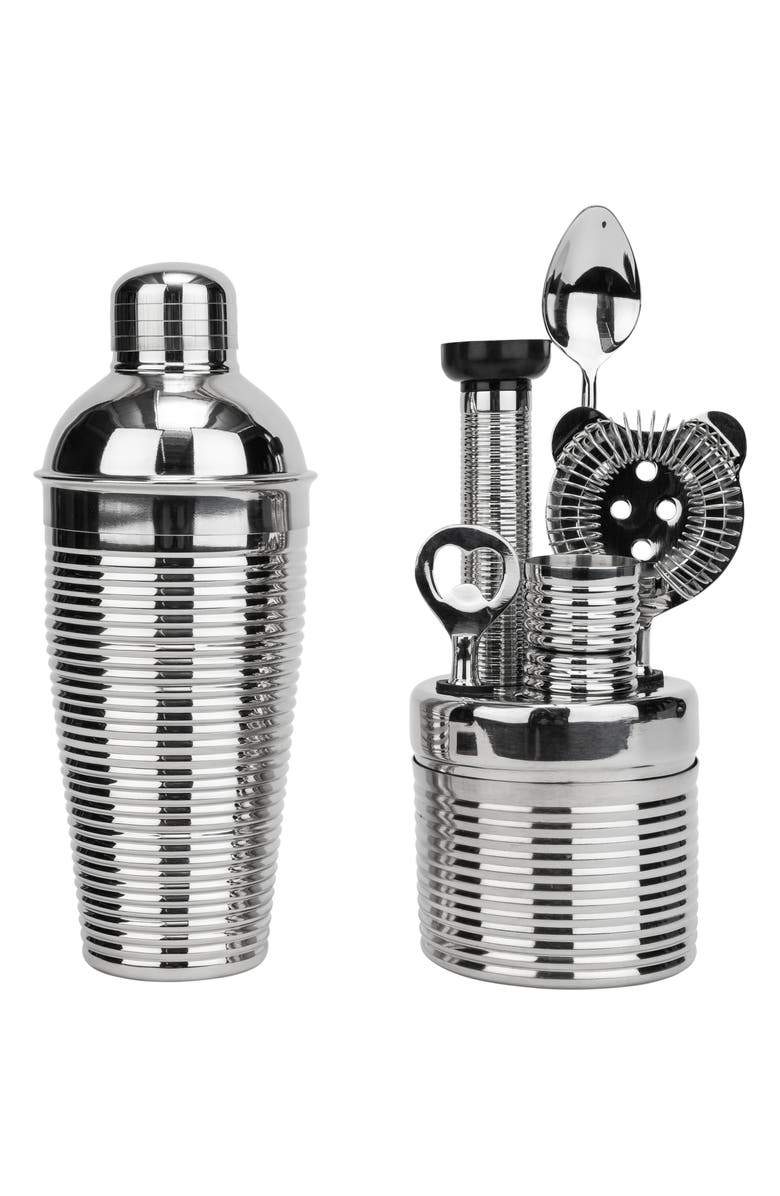 FRENCH HOME 7-Piece Cocktail Bar Set, Alternate, color, Silver