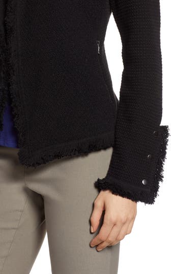 NIC+ZOE Fringe Mix Knit Jacket | Nordstrom