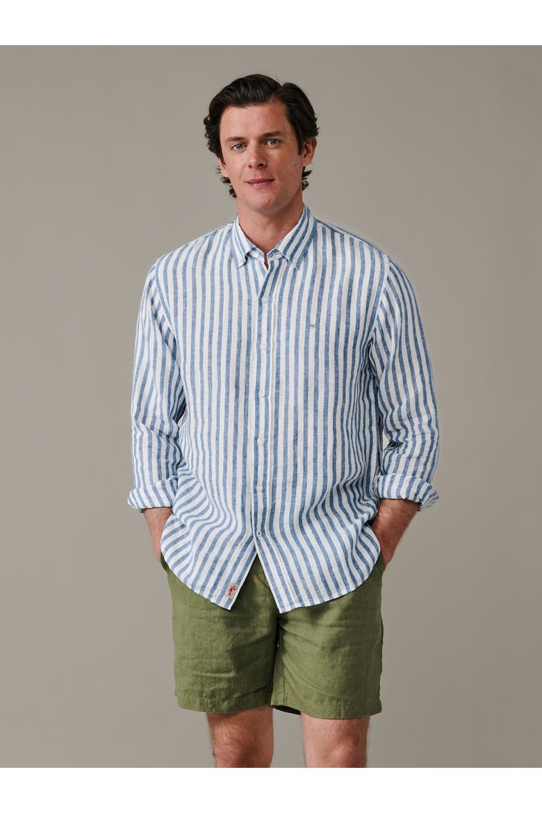 Worlaby Linen Long Sleeve Shirt, Main, color, Blue Stripe