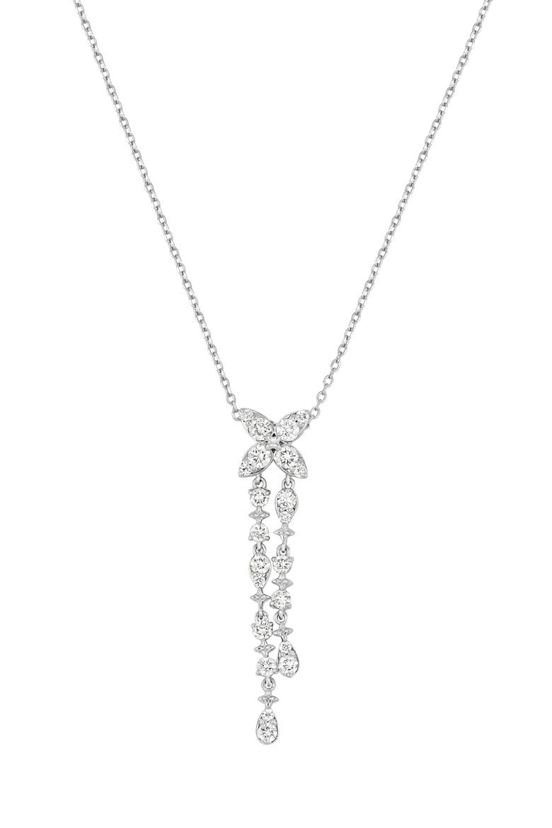 Getty Diamond Floral Pendant Necklace, Main, color, 18K WHITE GOLD