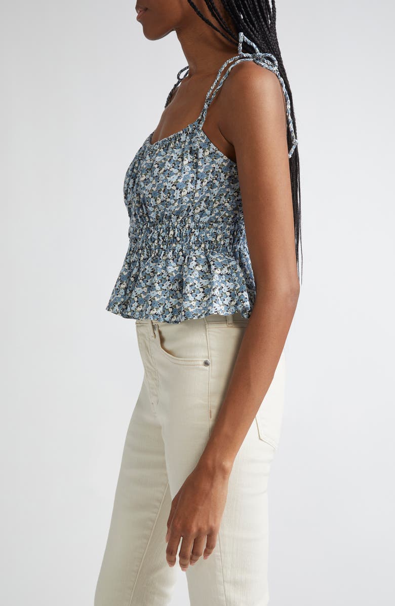 Veronica Beard Erving Peplum Camisole, Alternate, color, Lake Mist Multi