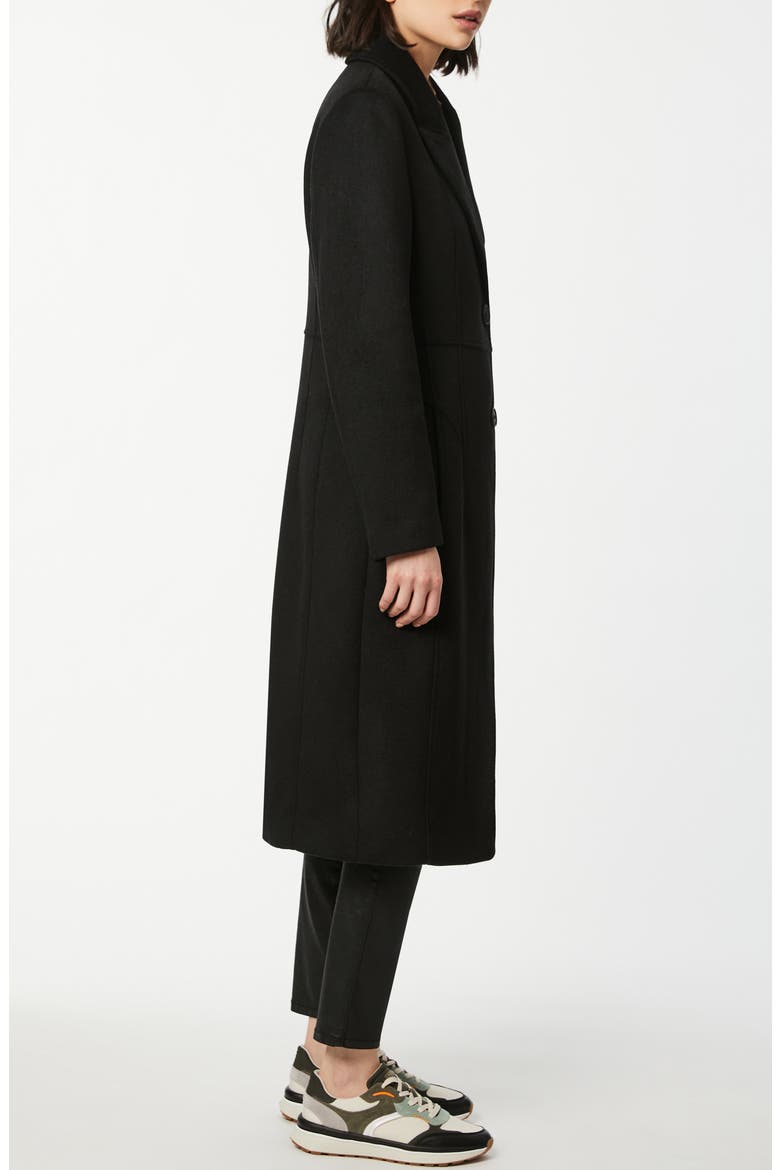 Solid Peaked Lapel Coat, Alternate, color, BLACK