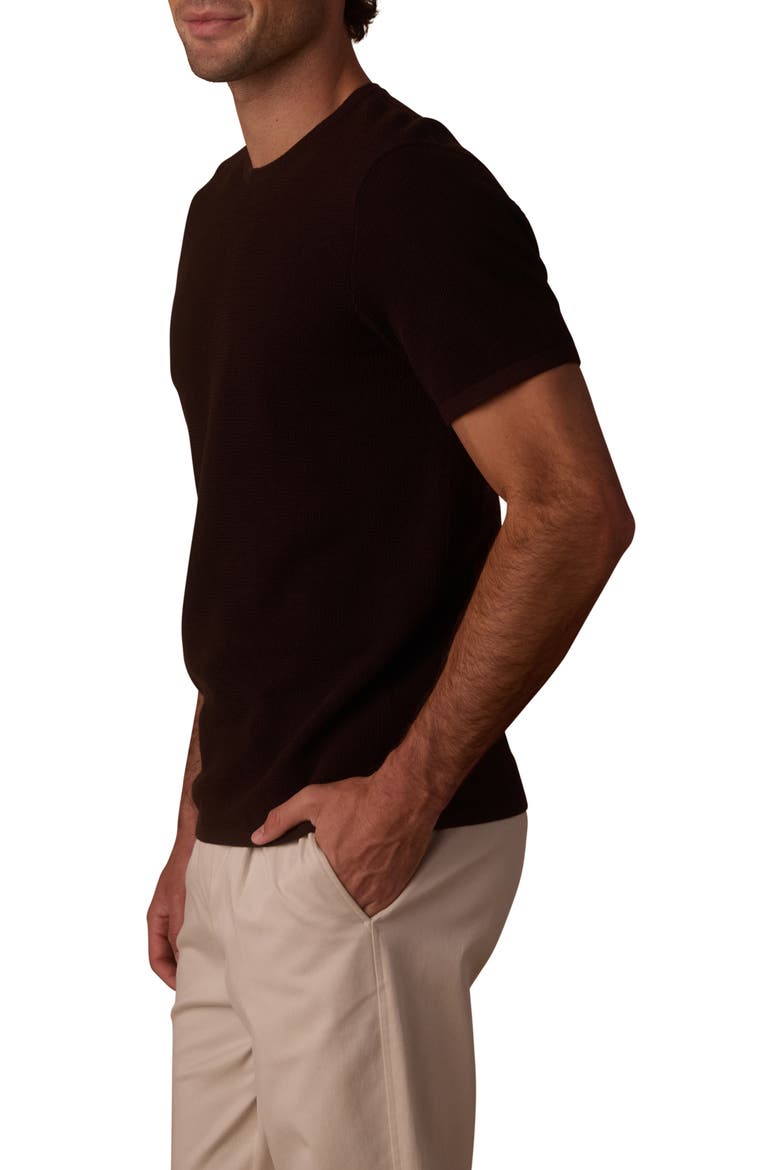 Driftknit Short Sleeve Sweater, Alternate, color, DARK BROWN