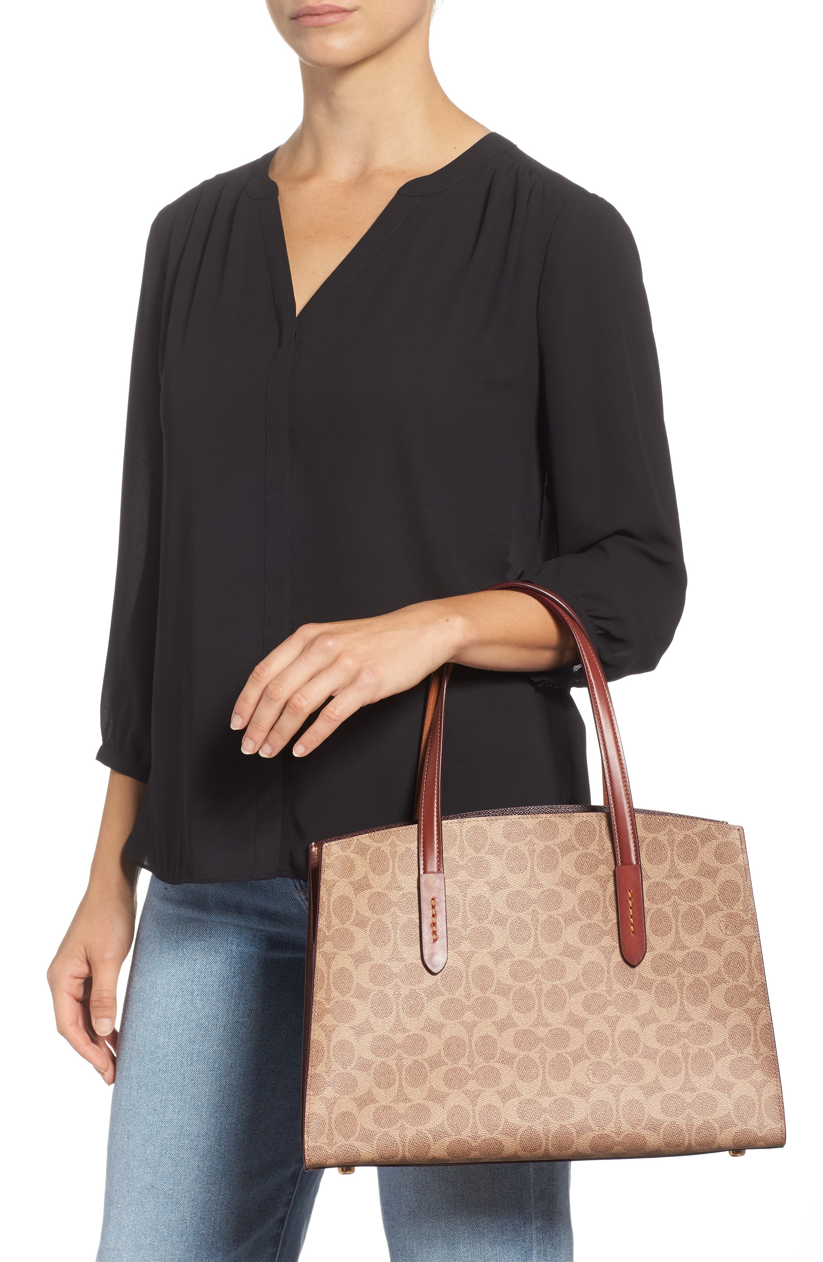 COACH Charlie Signature Canvas Tote, Alternate, color, 