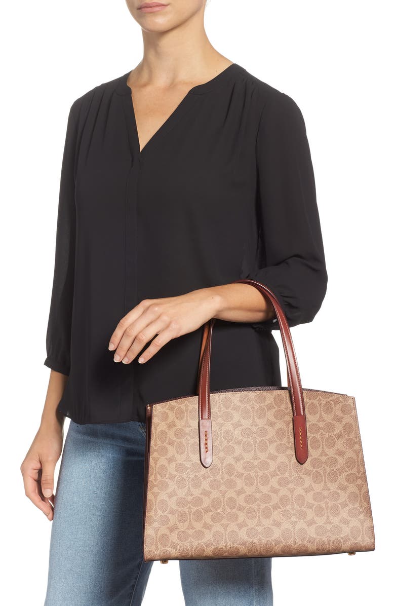 COACH Charlie Signature Canvas Tote, Alternate, color,