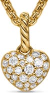 David Yurman Petite Pavé Heart Enhancer in 18K Yellow Gold with Diamonds, 7.4mm