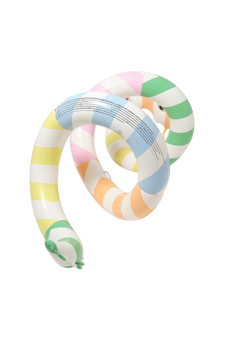 Sunnylife Giant Inflatable Noodle, Poolside Sorbet Stripe, 96" Snake Tube, Alternate, color, 