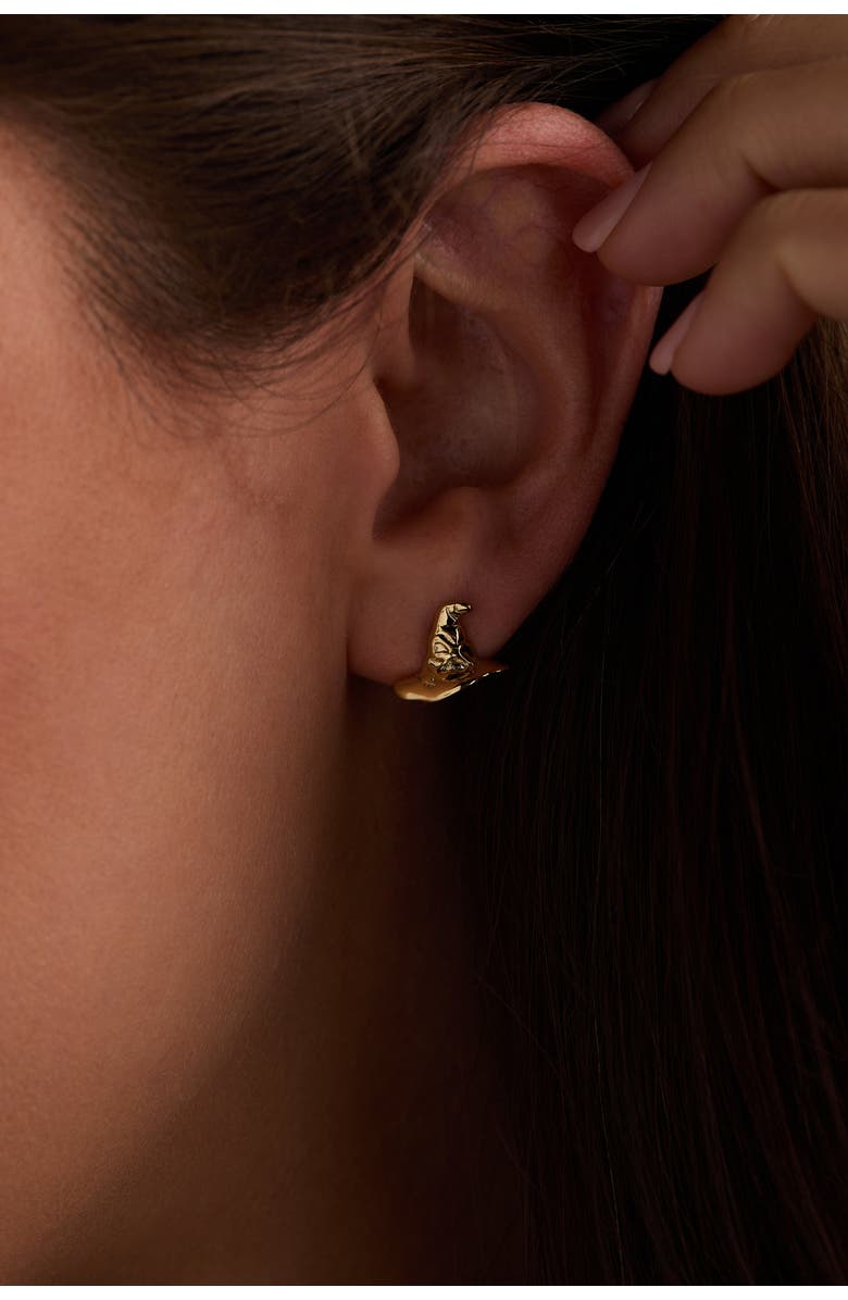 Alex and Ani Harry Potter Hogwarts & Sorting Hat Earring set of 2, Alternate, color, Gold