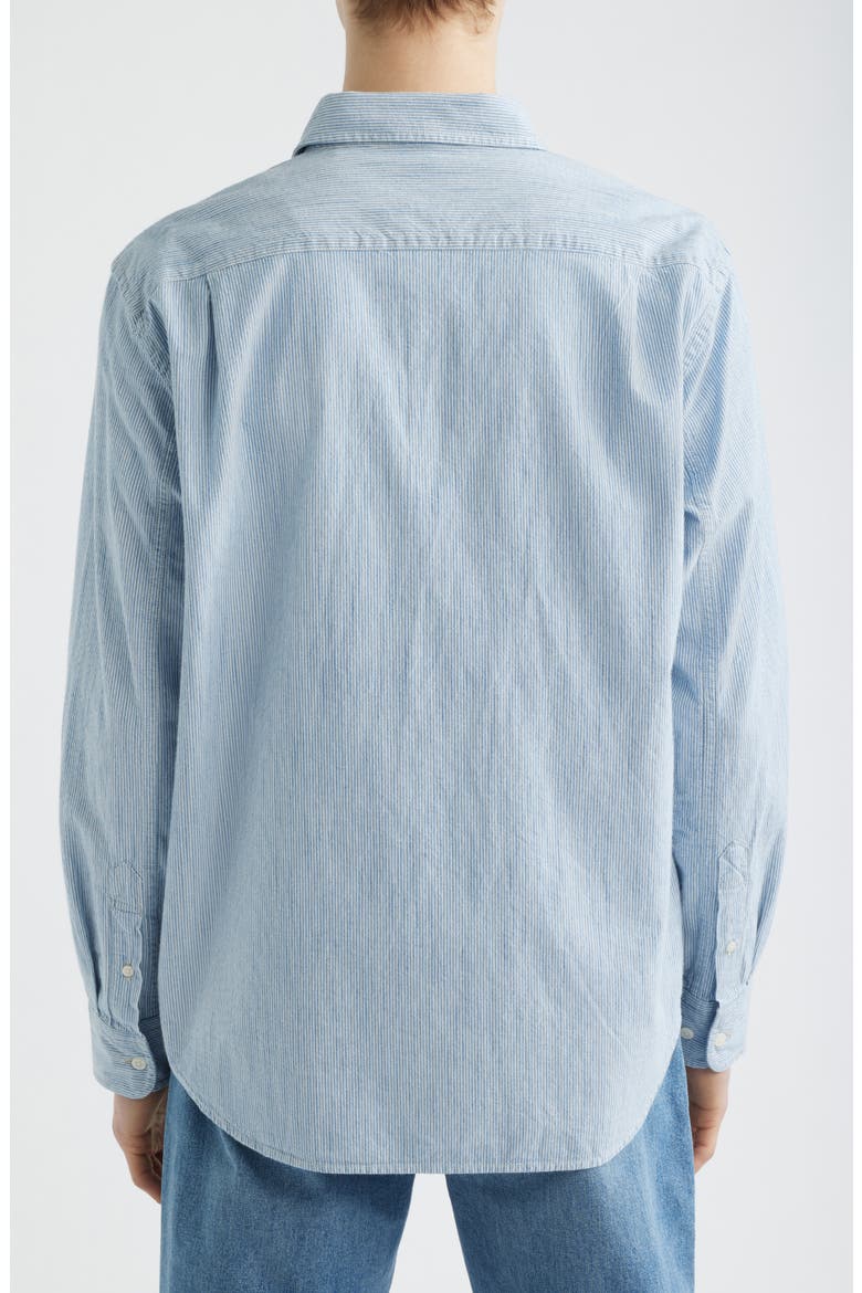 The Allday Indigo Stripe Button-Up Shirt, Alternate, color, MONACA STRIPE