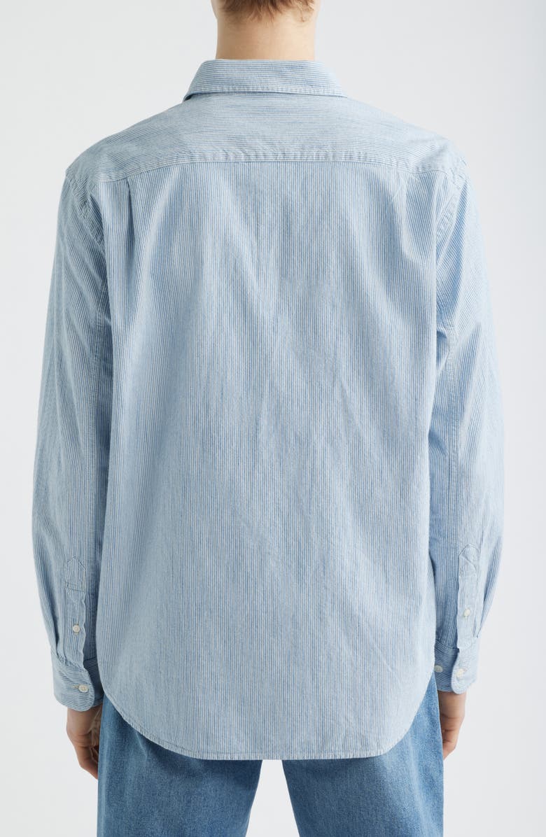 Madewell The Allday Indigo Stripe Button-Up Shirt, Alternate, color, Monaca Stripe