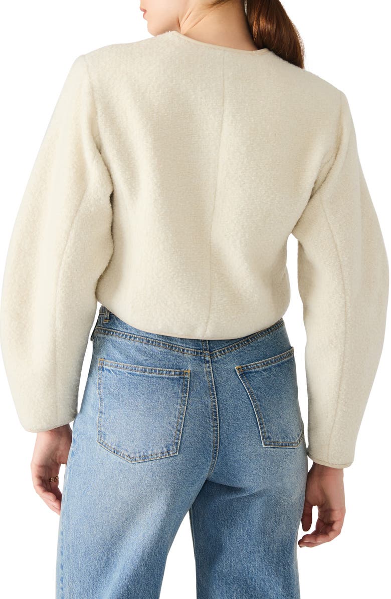 Steve Madden Emlie Collarless Jacket, Alternate, color, Cream