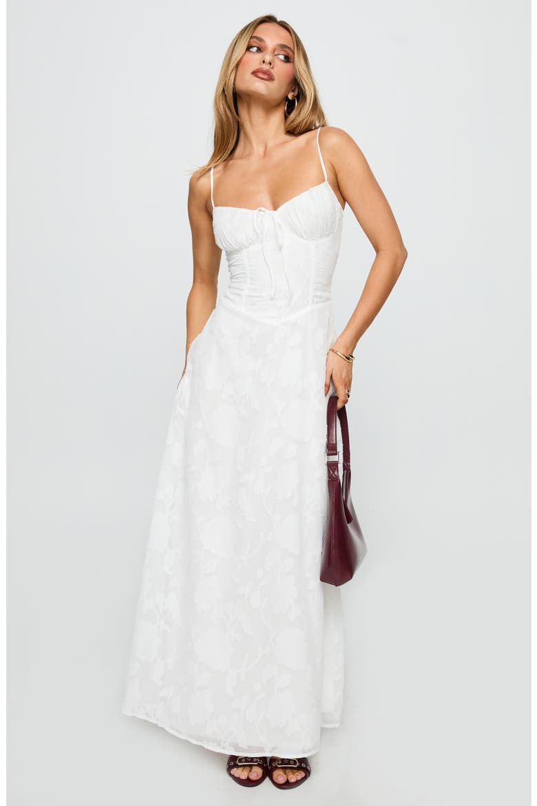 Kosetta Floral Burnout Maxi Dress, Alternate, color, WHITE
