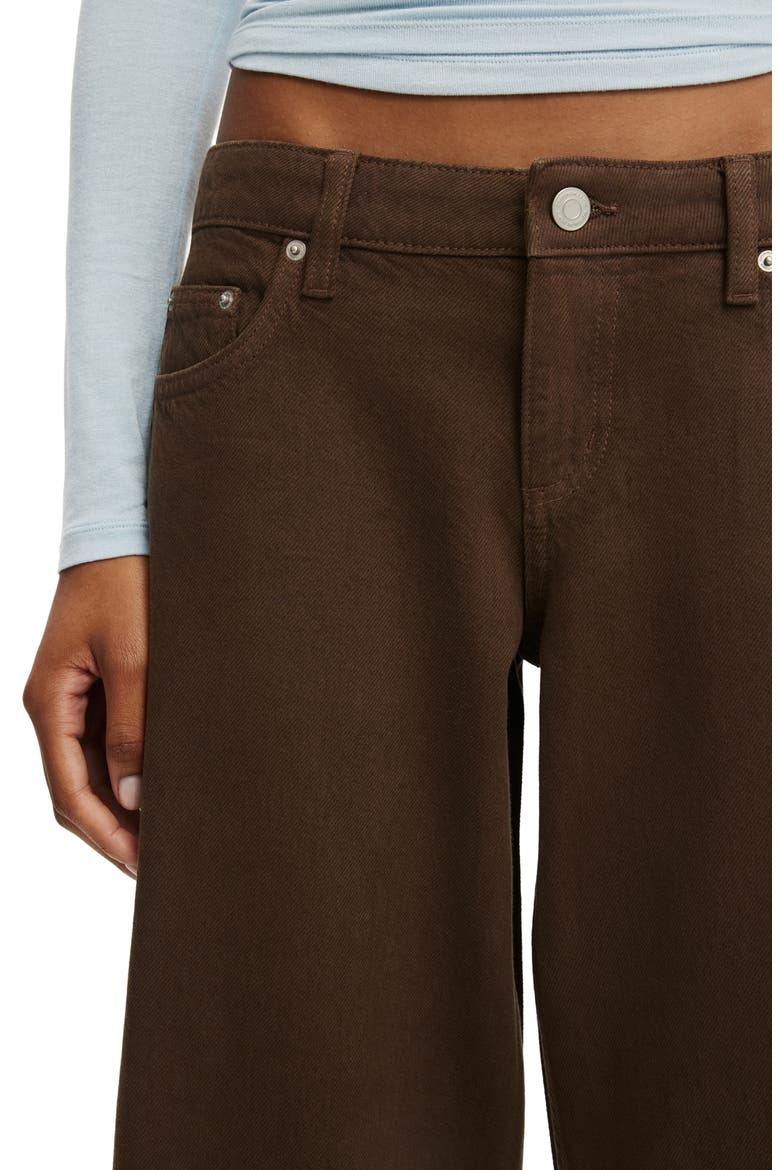 Low Rise Wide Leg Jeans, Alternate, color, WASHED CHOCOLATE