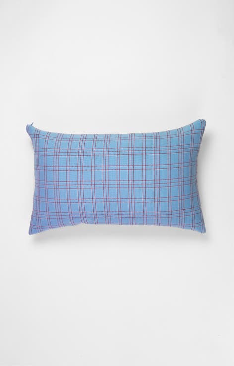 Chiapas Plaid Handwoven Cotton Lumbar Throw Pillow