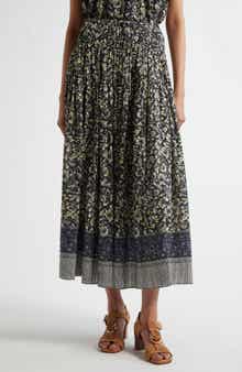 Avia Drawstring Waist Cotton Blend Maxi Skirt