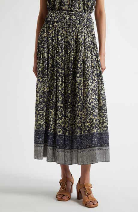 Avia Drawstring Waist Cotton Blend Maxi Skirt