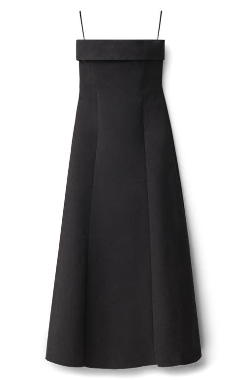 MANGO MANGO STRAPLESS FIT & FLARE MAXI COCKTAIL DRESS