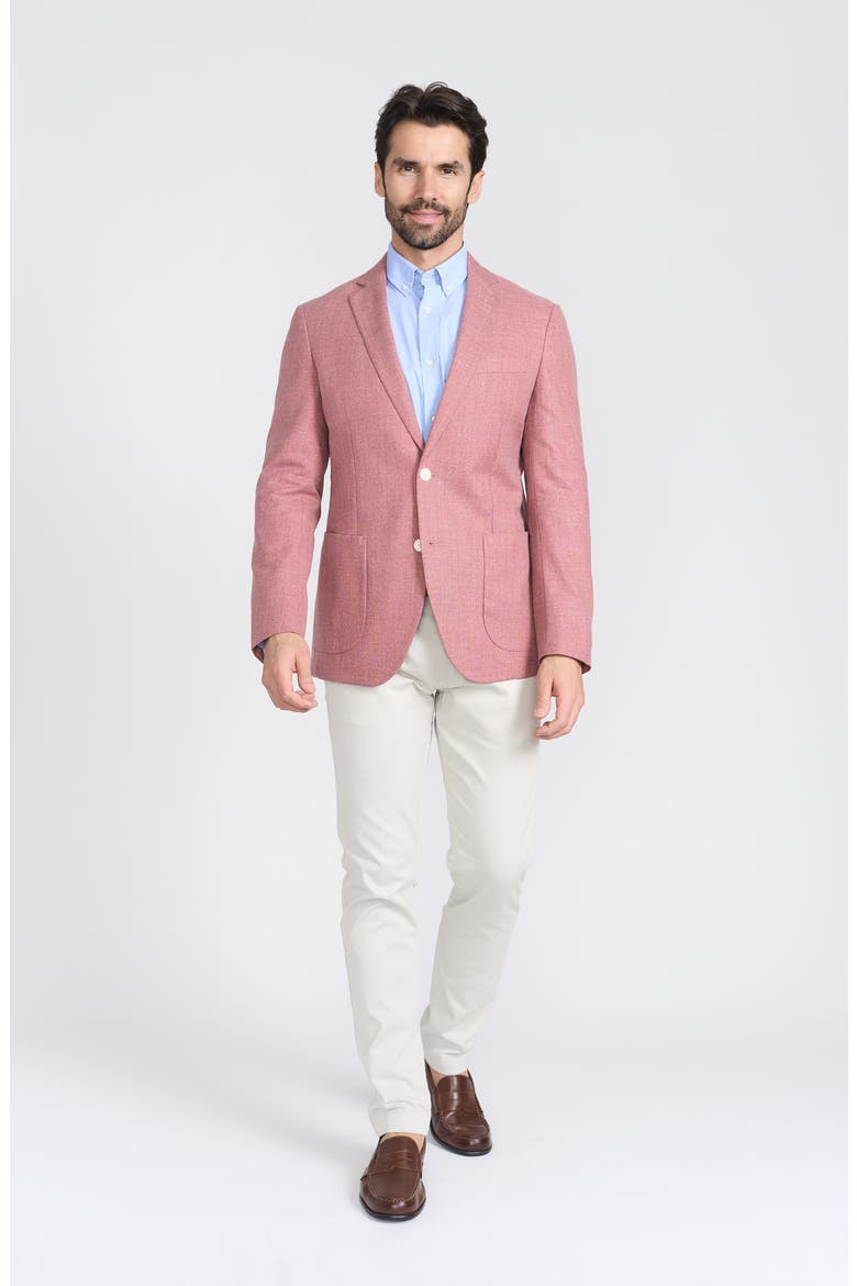 Gantona Textured Notch Lapel Sport Coat, Alternate, color, RED
