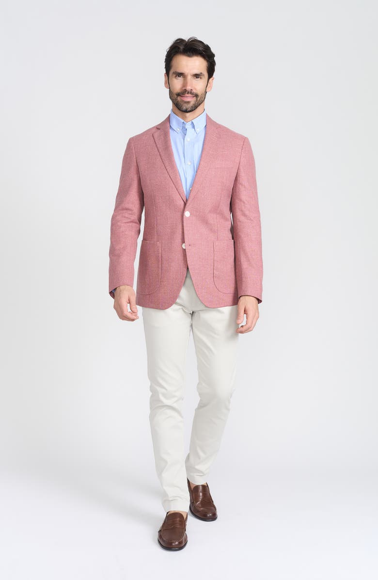 SAVILE ROW CO Gantona Textured Notch Lapel Sport Coat, Alternate, color, Red