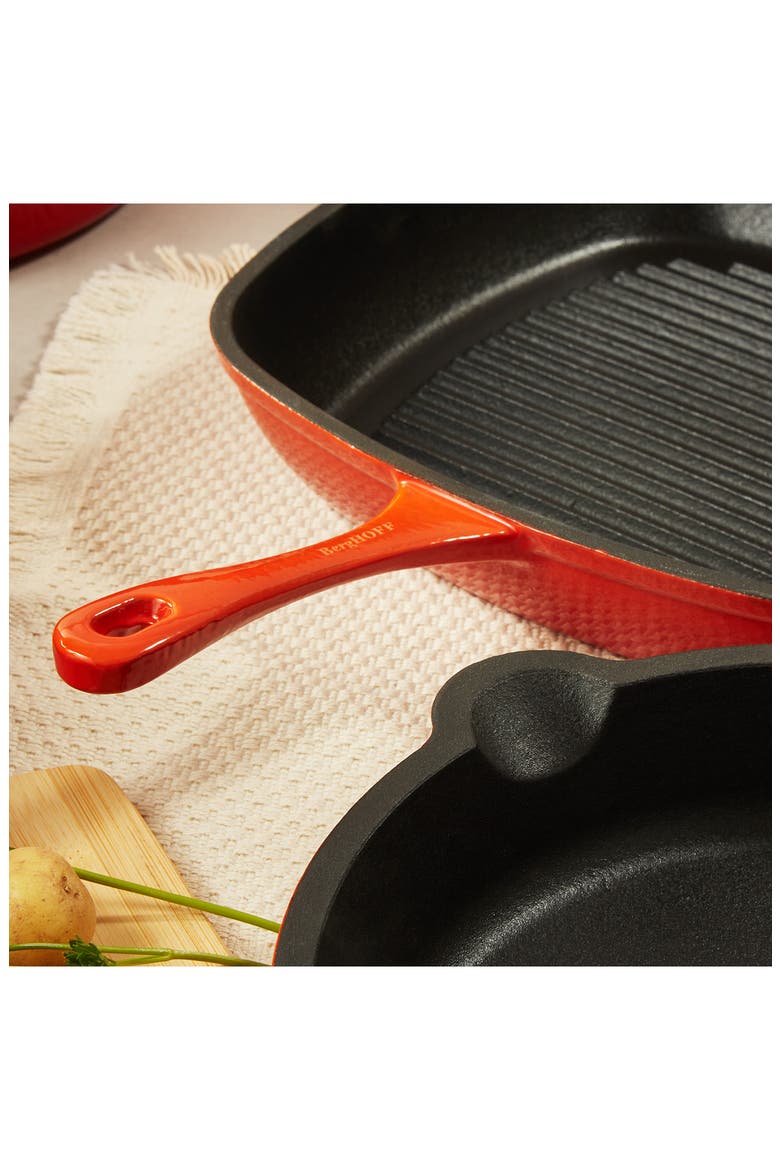 Neo Cast Iron 9-Piece Cookware Set, Alternate, color, ORANGE
