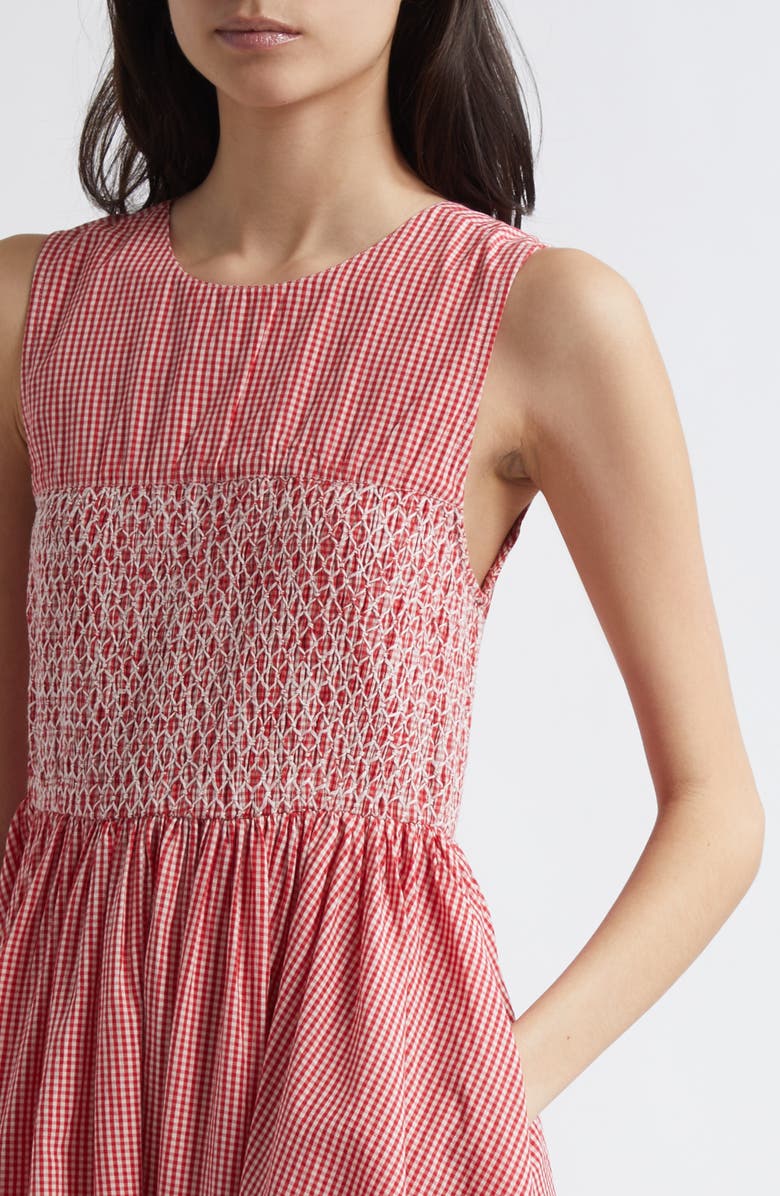 MILLE Coco Sleeveless Cotton Fit & Flare Dress, Alternate, color, Red Gingham