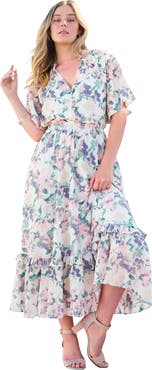 Roaman's Tiered Ruffle Dress