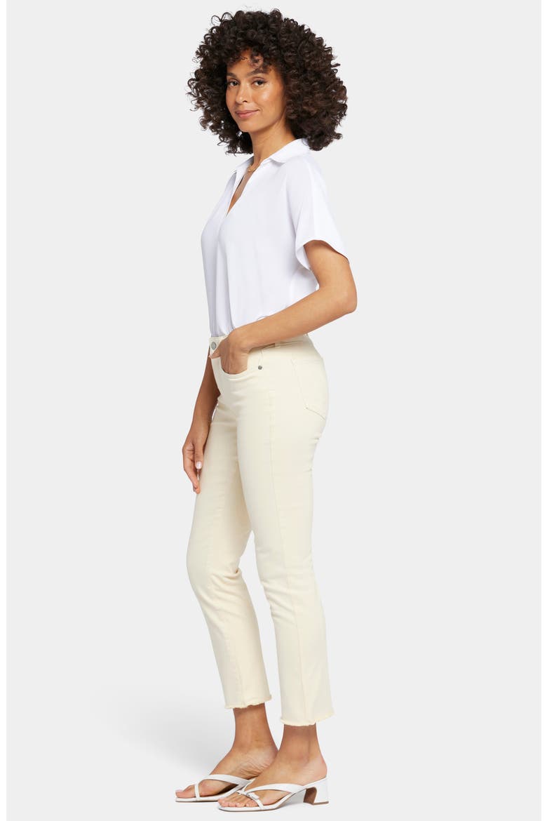Sheri Frayed Hem Slim Jeans, Alternate, color, BANANA SORBET