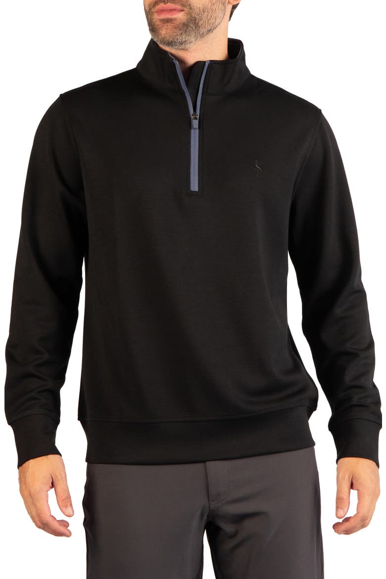 Liquid Lux Performance Quarter Zip Pullover, Main, color, BLACK