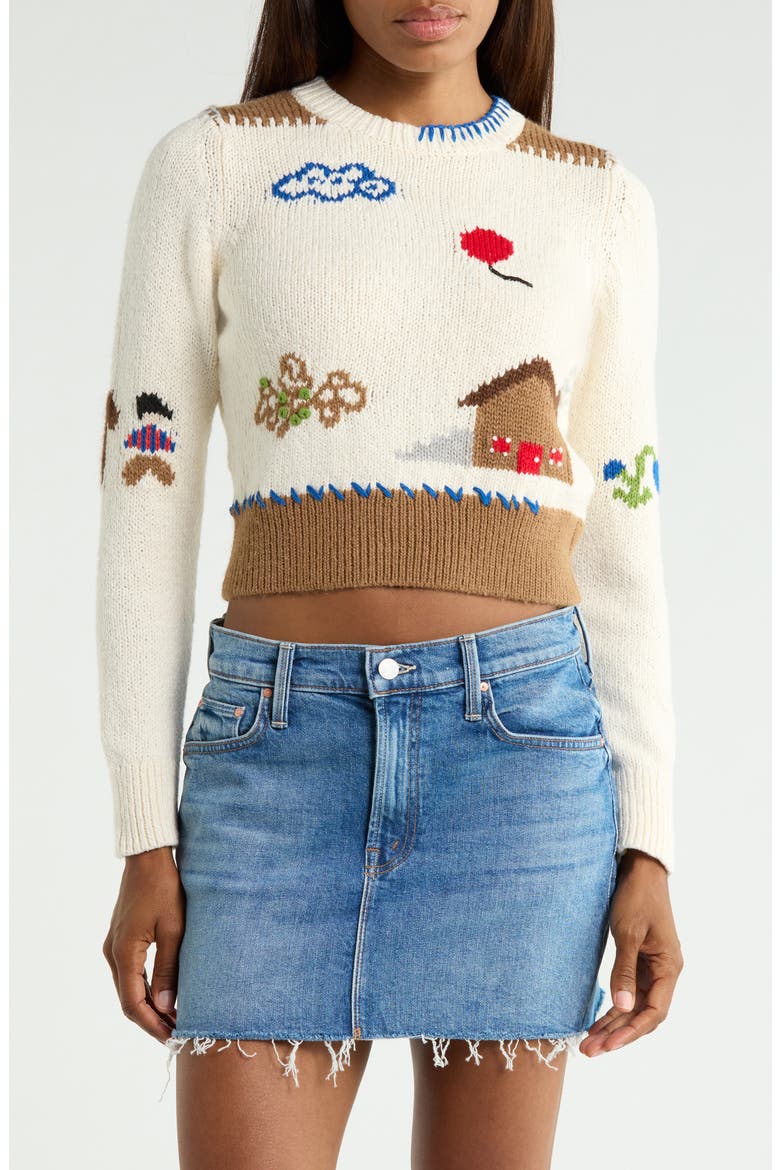 The Shrunken Intarsia Pullover Sweater, Main, color, LITTLE HOUSE ON THE PRAIRIE