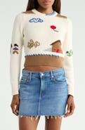 MOTHER The Shrunken Intarsia Pullover Sweater
