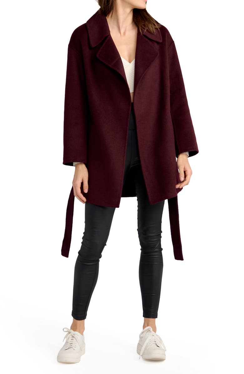 Belle & Bloom Eternal Flame Tie Waist Wool Blend Coat, Alternate, color, 