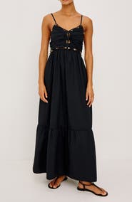 Rails Ivana Polished Stone Detail Cotton Maxi Dress