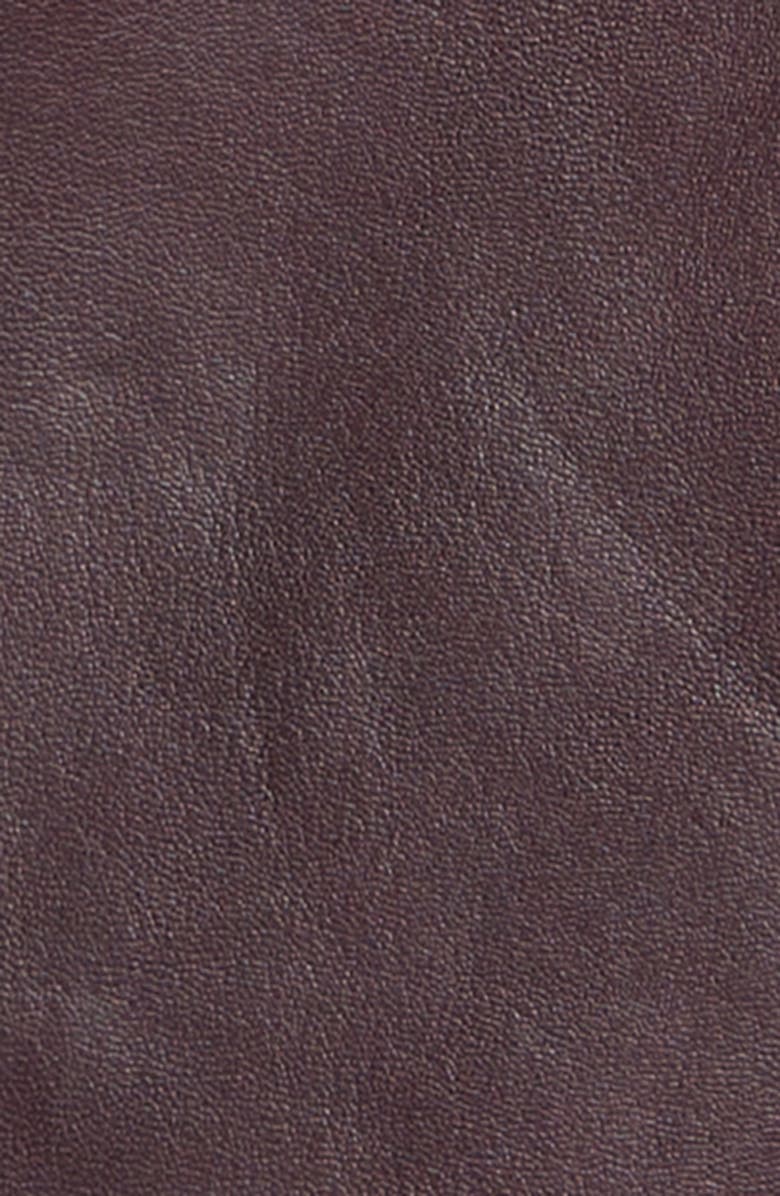 L'AGENCE Tora Double Breasted Long Sleeve Leather Tuxedo Dress, Alternate, color, Dark Malbec