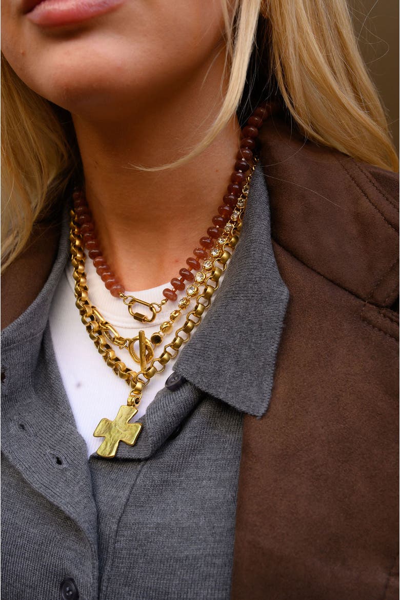 Hot Chocolate Necklace, Alternate, color, Brown Agate