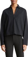 Vince Easy Long Sleeve Cotton Polo