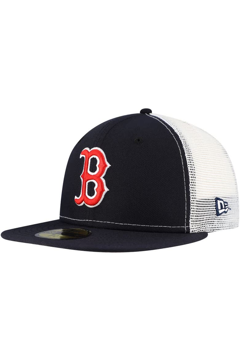Men's New Era Navy Boston Red Sox Team Color 59FIFTY Trucker Fitted Hat, Alternate, color, Navy
