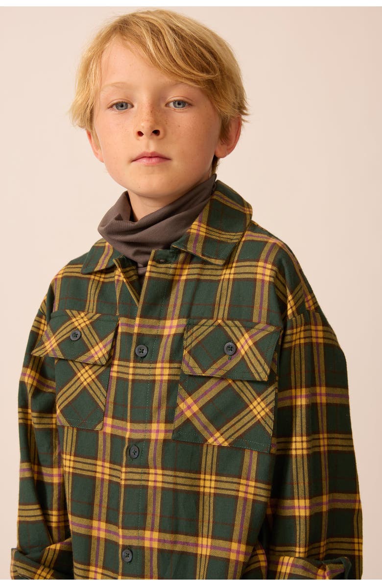 The Sunday Collective Flannel Overshirt, Alternate, color, Tempo Plaid