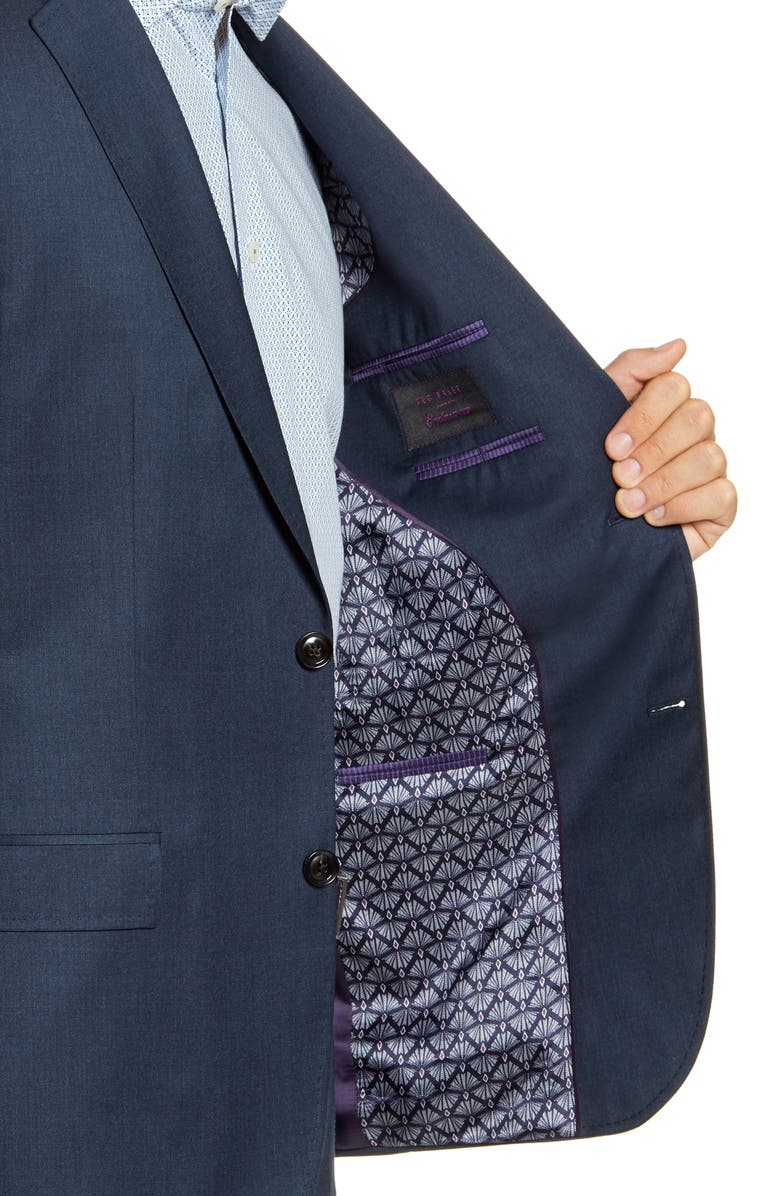 Ted Baker London Roger Trim Fit Stretch Solid Wool Suit, Alternate, color, 